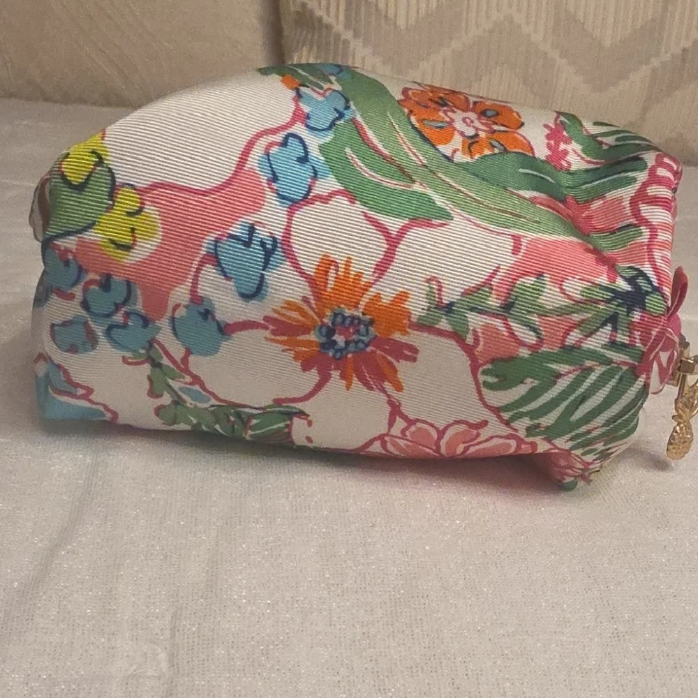 Lilly Pulitzer Floral Cosmetic Pouch - Pink, Orange, Yellow, Green, Blue 6.5×5